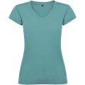 Victoria kortärmad v-ringad T-shirt för dam, Dusty Blue