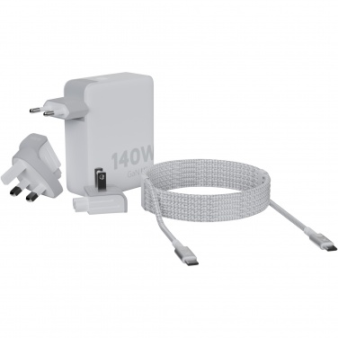 Logotrade reklamprodukter bild: Xtorm XVC2140 GaN Ultra 140 W reseladdare med 240 W USB-C PD-kabel