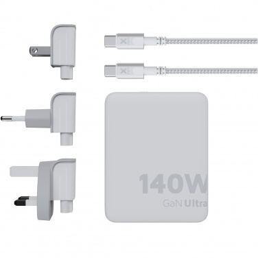 Logotrade kampanjprodukter bild: Xtorm XVC2140 GaN Ultra 140 W reseladdare med 240 W USB-C PD-kabel