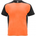 Bugatti kortärmad unisex T-shirt av återvunnet material, Fluor Orange / Solid svart