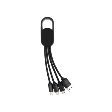 Logotrade profilprodukter bild: 4-i-1 kabel med karbinclip