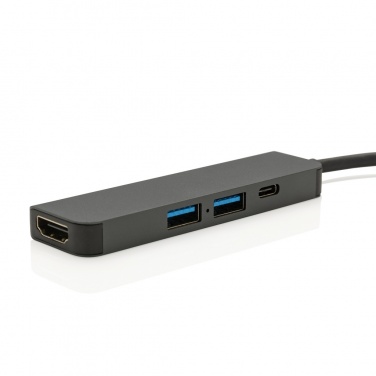 Logotrade kampanjprodukter bild: Terra hub med HDMI input i RCS återvunnen aluminium