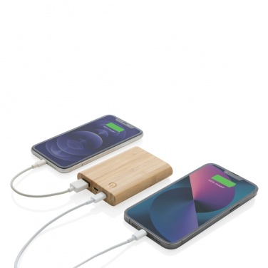 Logotrade kampanjprodukter bild: 5.000 mAh powerbank i bambu