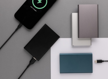 Logotrade kampanjprodukter bild: 4.000mAh powerbank, type C, RCS återvunnen plast/aluminium