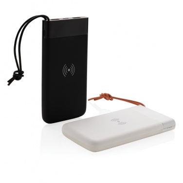 Logotrade profilreklam bild: Aria 8.000 mAh 5W powerbank med trådlös laddning