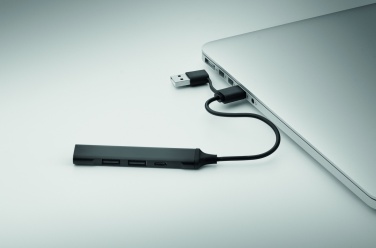 Logotrade reklamprodukter bild: USB 4 portar hubb 19 cm