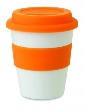 Logotrade presentreklam bild: Take away mugg PP silikon lock