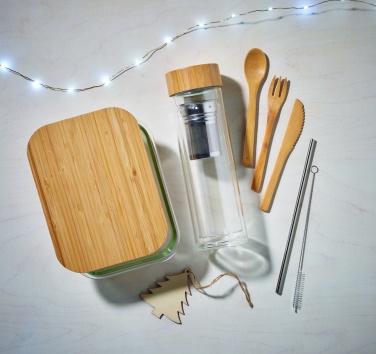 Logotrade kampanjprodukter bild: Lunchbox i glas/bambu