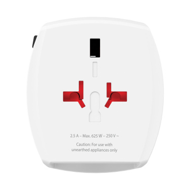 Logotrade reklamprodukter bild: SKROSS World Travel Adapter MUV 2-polig med USB A och C