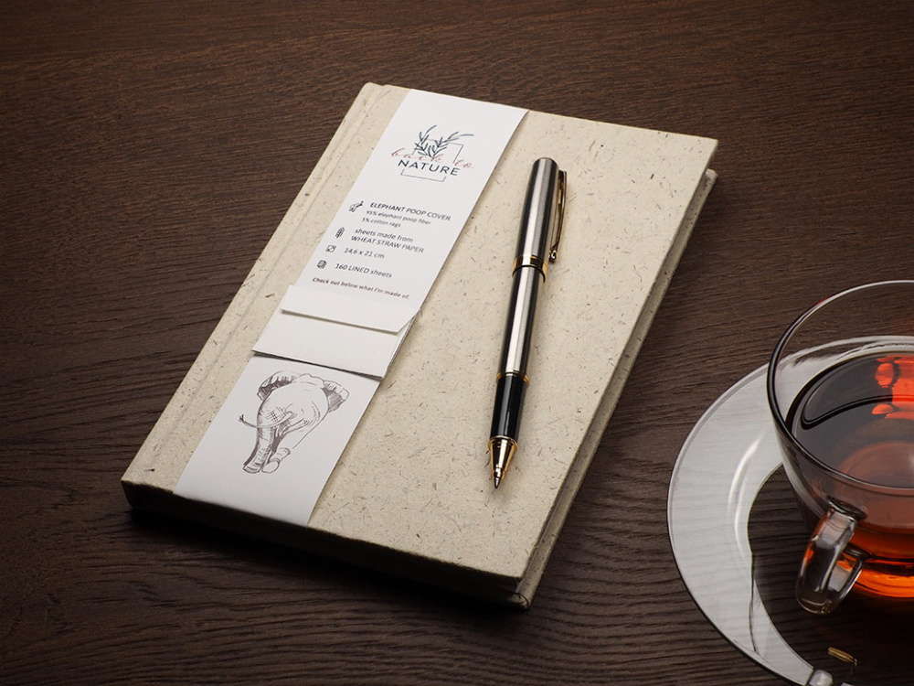 Logotrade profilprodukter bild: Återvunnen Elephant Poo Notebook 209734400