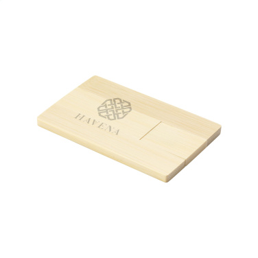 Logotrade reklamprodukter bild: Kreditkort USB Bamboo 64 GB