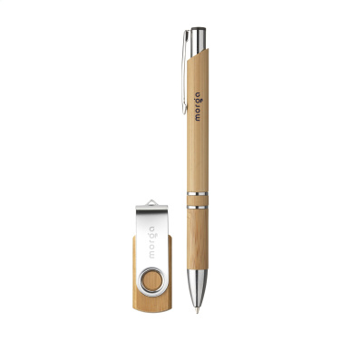 Logotrade profilprodukter bild: Bamboo Connect Giftset 8 GB