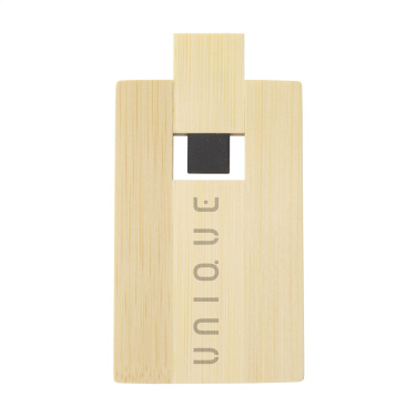 Logotrade kampanjprodukter bild: Kreditkort USB Bamboo 16 GB