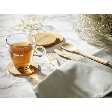 Logotrade profilprodukter bild: Bambu Coaster Set