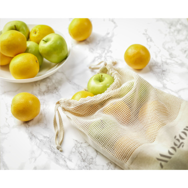 Logotrade presentreklam bild: Natura Organic GOTS Mesh Bag (120 g/m²) fruktpåse