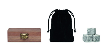 Logotrade presentreklam bild: 9 isbitar av sten i låda