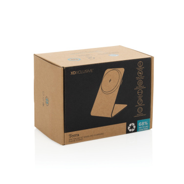 Logotrade reklamprodukter bild: Terra aluminium 15W magnetisk trådlös telefonställ för mobil