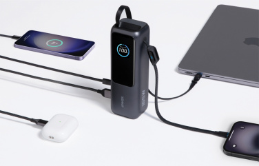 Logotrade reklamprodukter bild: Anker Powerbank 25.000 mAh 165W med inbyggd utdragbar kabel