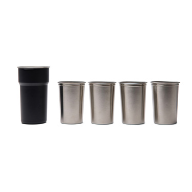 Logotrade kampanjprodukter bild: VINGA Parks RCS återvunnet stål mugg, 4 st, 250 ML