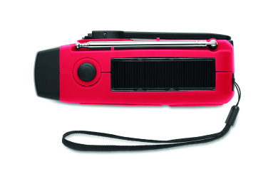 Logotrade kampanjprodukter bild: Bärbar radioSOS med LED-ficklampa