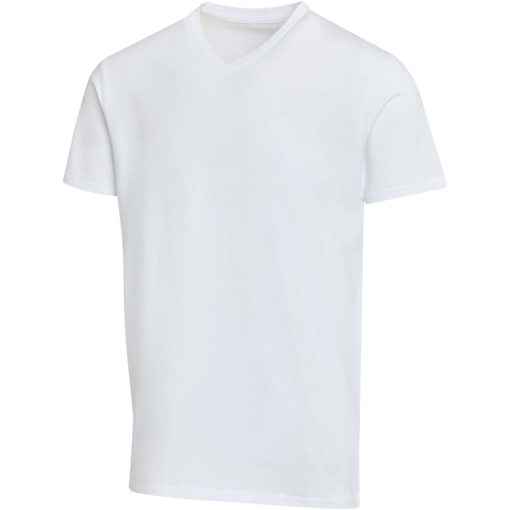 Logotrade reklamprodukter bild: Balfour kortärmad v-ringad unisex-T-shirt