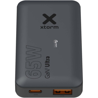 Logotrade profilprodukter bild: Xtorm 65 W snabbladdare set med kabel och resefodral för resor